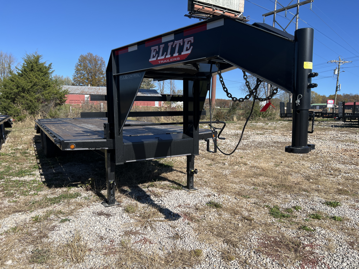 2021 Elite 25' Gooseneck Tandem Dual Flatbed 30328 Photo 0